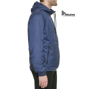 Custom Navy Windbreaker Men Waterproof Rain Jacket Full <b>Zip</b> <b>Hooded</b> Lightweight Outdoor Sportswear Wholesale Training Coat - Product Image 2