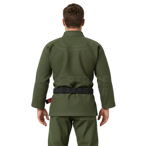 Kimono Verde para BJJ, Uniforme 100% Algodón, Duradero, Corte Regular, Gi de Judo para Adultos con Cinturón Negro, Construcción Resistente - Product Image 5