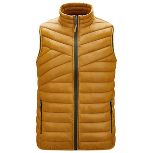 <b>Men's</b> <b>Black</b> Quilted <b>Vest</b> Stand Collar Zipper Closure Windproof Casual Winter Outer Wear Solid Color Polyester Material - Product Image 5