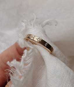 Bague empilable en diamant, or massif 14 carats, sertie en étoile, diamants de laboratoire ronds de 2,5 à 2,9 mm, bande délicate, solitaire, bijoux fins, fournisseur OEM - Product Image 6