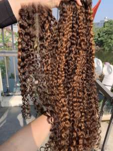 Paquetes Remy calidad euroasiática rizado sin procesar cabello humano vietnamita 100% trama única - Product Image 6