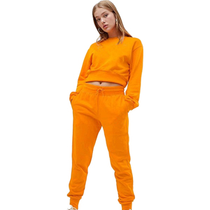 Conjunto Deportivo de Invierno para Mujer, 2 Piezas, Negro, Antiarrugas, de Forro Polar, Cuello Redondo, Manga Larga, Color Sólido, Estilo Casual - Product Image 4