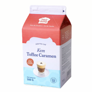 เครื่องดื่มกาแฟและชานม ใช้ครีมคุณภาพพรีเมียม จัดส่งทั่วโลก ครีมไม่ผสมนม ฮาลาล รับผลิตแบบ OEM/ODM ครีมหวานรสคาราเมลสำหรับของหวาน 500 กรัม - Product Image 1