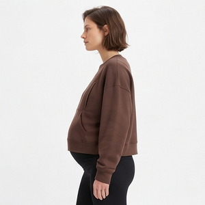 OEM Nursing Breastfeeding Sweatshirts 100% Cotton Fleece Chest Zip Nursing Sweatshirt Ladies Maternity Sweat Shirts Women's - Product Image 3