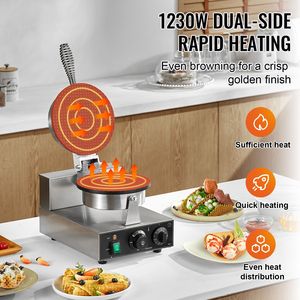 Macchina Elettrica Commerciale per Coni Gelato 1230W, Antiaderente in Acciaio Inox, con Controllo della Temperatura - Product Image 2