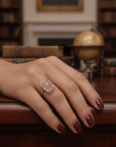 <b>Unique</b> Luxury Look 10 Carat Radiant Cut Lab Grown Diamond <b>Engagement</b> <b>Ring</b> IGI Certified Platinum Plated 14k White Gold Unisex - Product Image 5