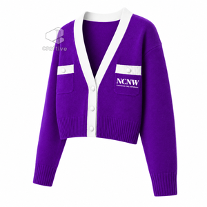 Cárdigan de la Hermandad NCNW para Mujer, Suéter de Punto con Botones y Cuello en V, Bordado con el Escudo, con Bolsillos, Ropa Universitaria Griega - Product Image 2