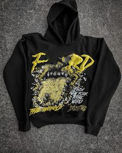 Sweat à capuche zippé vintage pour homme, en molleton épais, respirant, personnalisé, coupe oversize, en tissu éponge français, lavé et écologique, pour l'automne - Product Image 3