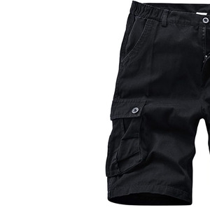 Shorts cargo noirs pour hommes, taille haute, fermeture à cordon, polyester, style sportif, poches, séchage rapide, écologiques, respirants - Product Image 3