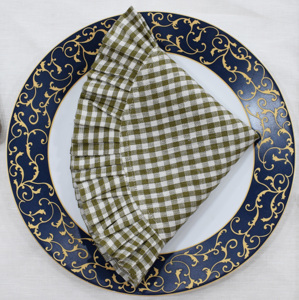Classic Green Checkered 100% <b>Linen</b> Napkin 60x60cm Handmade <b>Table</b> Decoration Square Washable Reusable Napkin Supplier - Product Image 2