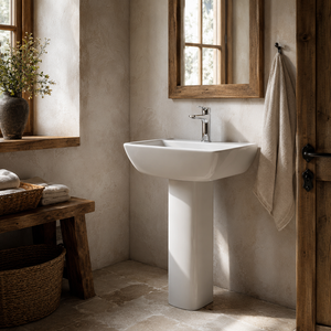 Lavabo Carré Moderne en Céramique Blanche avec Robinet à Levier, Évier Commercial en Granit 12L - Product Image 5