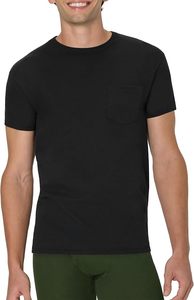 เสื้อยืดคอกลมแขนสั้นสำหรับผู้ชายผ้าฝ้าย100% ลำลองแบบถักระบายอากาศสีพื้น - Product Image 2