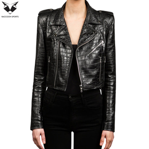 OEM ODM Highest Quality Women Sheep Skin Textured <b>Leather</b> Slim Fit <b>Long</b> Sleeve Studded Design Black Customized Outerwear <b>Jackets</b> - Product Image 6