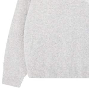 Suéter de Punto Gris Jaspeado, Algodón Suave de Primera Calidad, Casual, Cómodo, Manga Larga, Corte Holgado para Uso Diario - Product Image 3