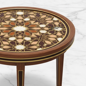 Traditional Brown Meena Wooden <b>Stool</b> – Handcrafted <b>Round</b> Decorative Tripod Accent <b>Stool</b> - Product Image 2