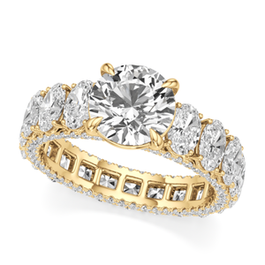 Anillo de Diamantes con Corte Redondo y Ovalado, con Garras Compartidas, Estilo Eternidad Completa - Product Image 3