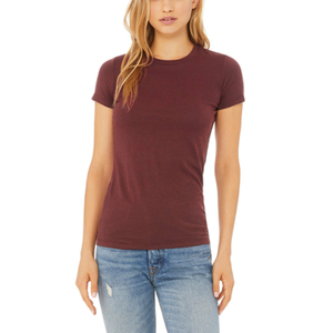 T-shirt imprimé à manches courtes pour femme en tissu polyester/coton, couleur unie, col rond, écologique, respirant, séchage rapide - Product Image 4