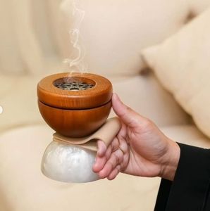 Quemador de Incienso Ecológico de Madera de Acacia con Tapa de Malla Metálica, Decoración para el Hogar, Aromaterapia, Mubkharah, Estilo Único, Bakhoor - Product Image 3