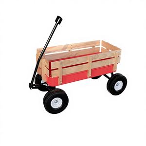 Chariot de jardin pour enfants Caldwell avec côtés en bois, plateau en acier, roues anti-crevaison de 10 pouces (350-4 PU) - robuste, revêtement en poudre OEM - Product Image 2