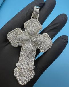 Pendentif Croix Iced Out en Moissanite VVS, Pendentif Personnalisé, Bijoux Hip Hop, Pendentif Religieux, Bijoux Chrétiens en Argent 925 - Product Image 1