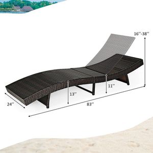 Tumbona Plegable de 5 Niveles Ajustables para Patio con Cojín Cómodo para Tomar el Sol al Aire Libre - Product Image 2