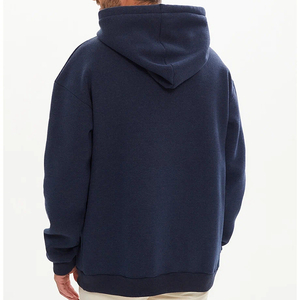 Sudadera con Capucha Azul Marino para Hombre, 100% Algodón, Felpa, Corte Regular, Color Sólido, Diseño con Bolsillo, Hecho en Pakistán - Product Image 5