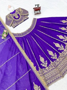 <b>Women</b> Vichitra Silk <b>Lehenga</b> Choli Dupatta with Heavy Embroidery Work Ethnic Outfit All Seasons Wedding/Party Regular Fit - Product Image 3