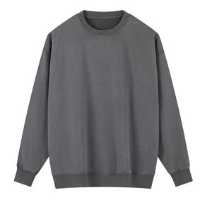 เสื้อสเวตเชิ้ตคอกลมแบบยูนิเซ็กซ์ สีพื้น ทรงโอเวอร์ไซส์ ถักนิตติ้ง แขนยาว สวมใส่สบายๆ สำหรับฤดูใบไม้ร่วง - Product Image 1