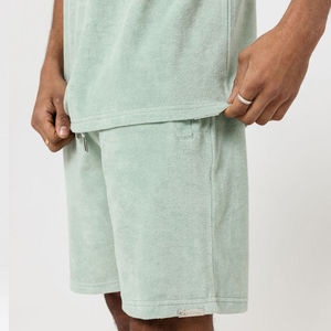 Conjuntos cortos de hombre de tela de rizo sostenible, 100% algodón, conjuntos de camiseta y pantalones cortos de verano, conjuntos de pantalones cortos de primera calidad para hombre - Product Image 2