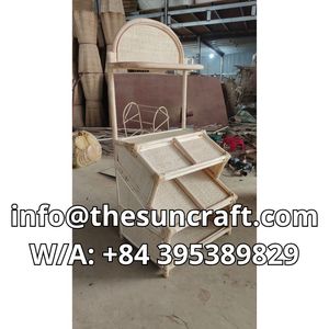 Stand de jeu en rotin naturel fait main de qualité supérieure pour enfants, avec auvent, pour faire semblant de faire du commerce - Product Image 6