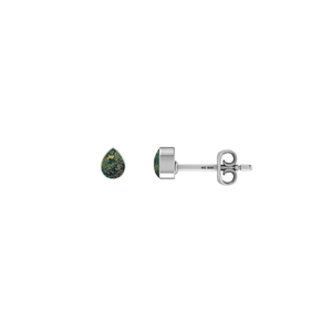 Pendientes de Plata 925 con Azurita y Malaquita Naturales, Forma de Pera Ovalada, Cierre de Mariposa, Estilo Clásico, Engaste de Bisel, para Boda o Compromiso - Product Image 2