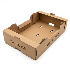 Eco Corrugated Paper <b>Box</b> with Handle & Bronzing: Premium Sturdy Recycled <b>Cardboard</b> Shipping Gift Packaging Carrier Handle Tray - Product Image 3