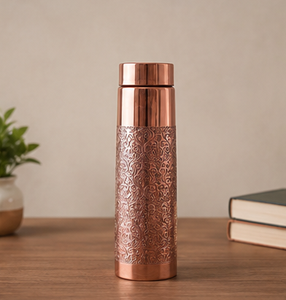 Copper <b>Thermos</b> With Oriental Pattern Portable Outdoor Water <b>Bottle</b> - Product Image 2