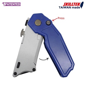 Couteau utilitaire professionnel pliant robuste à double lame rétractable 2-en-1, coupe-boîte de poche avec mécanisme de changement rapide de lame pour le bricolage - Product Image 3