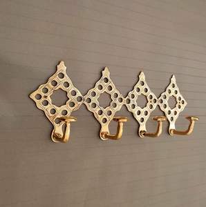 Ganchos de pared de latón fundido de diseño moderno al por mayor, colgadores decorativos para cocina y restaurante, organizadores de llaves para pared. - Product Image 3