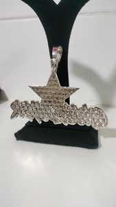Colgante de Moissanita Estrella en Plata 925 con Baño de Rodio, Micro Pavé, Corte Brillante Redondo, Estilo Hip Hop, Unisex, para Uso Diario - Product Image 3