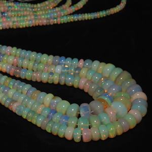 Opal etíope Multi Flashy Fire Smooth Roundel Bead 16 pulgadas Strand 3-9MM piedra suelta hecha a mano para la fabricación de joyas piedra Natural - Product Image 1