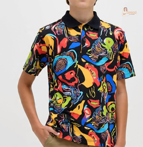 Polo décontracté en maille 180g mélange polyester/coton respirant et à séchage rapide pour tout-petits garçons - Vêtements de sport - Product Image 1