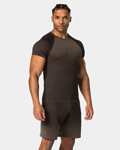 new brown color sublimation design 100% <b>polyester</b> Men's T-shirt slim fit gym wear private label <b>tshirt</b> custom print - Product Image 1