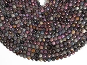 Cuentas de piedras preciosas de rubí y zafiro naturales auténticas, multicolor, redondas, sueltas, para la fabricación de joyas, pulseras y collares. - Product Image 2