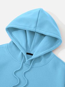 men hoodie cotton fleece oversized drop shoulder heavy <b>weight</b> distressed embroidery graphic print streetwear hoodie wear - Product Image 5