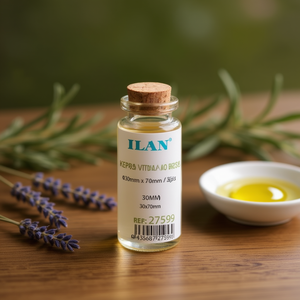 Bottiglia in Vetro Ilan con Tappo in Sughero 30Ml 30X70Mm per Oli Essenziali - Product Image 3