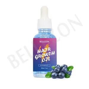 Custom Logo Health Hair Growth Oil Promote Hair Regrowth Soften Shining Blueberry Hair Care Essential Oil