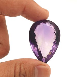 Gemas Orgánicas de la Mejor Calidad, Amatista Natural con Corte de Pera, Gema Suelta, Color Morado Pulido con Juego de Colores, 34x24x16mm, 16g, para Joyería - Product Image 2