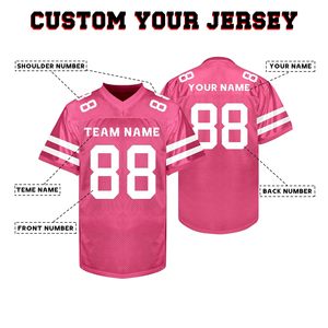 Professional American Football Jersey Polyester Mesh Dazzle Sublimation ODM Custom Logo V Neck Breathable Apparel - Product Image 6