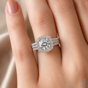 Vintage <b>Oval</b> <b>Moissanite</b> <b>Engagement</b> <b>Ring</b> Halo Bridal Wedding Band Pave Setting Platinum Plated Silver Trendy Women's Jewelry - Product Image 4