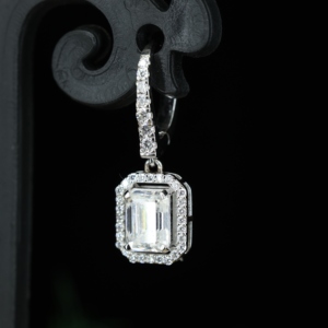 Cubic Dangle Screw <b>Back</b> <b>Earring</b> Jewelry 925 Solid Sterling <b>Silver</b> with Claw Setting Freshwater Pearl Moissanite for Wholesale - Product Image 3