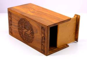 Urne funéraire en bois grande capacité pour cendres humaines, artisanale, style Art Déco, carrée, écologique, à poser sur table ou au sol – Créations Antiques - Product Image 6