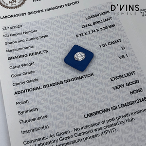 Diamantes Cultivados en Laboratorio HPHT CVD de D'vins Jewels, Corte Ovalado, Color D, 0.5ct, 1ct, 1.5ct, 2ct, 3ct, para Joyería - Product Image 2