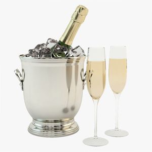 Seau à glace en métal pratique pour servir du champagne, du vin et des boissons fraîches à la maison, au restaurant, à l'hôtel, au bar, lors de réceptions et d'événements. - Product Image 1